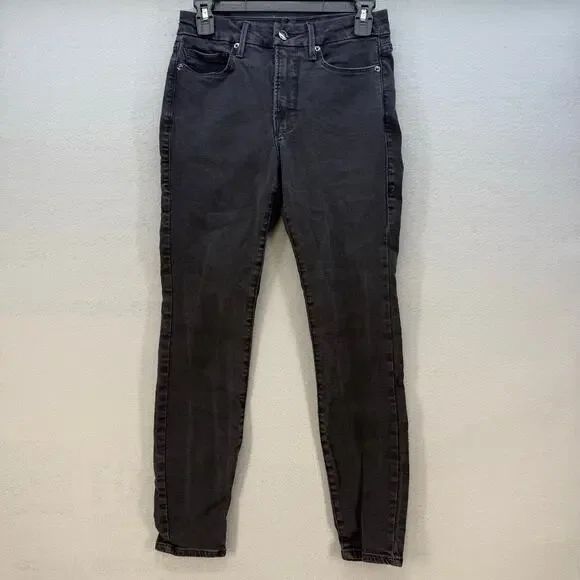 Good American Jeans Women's 4/27 Black Good Legs Skinny Preppy Normcore - Picture 1 of 12